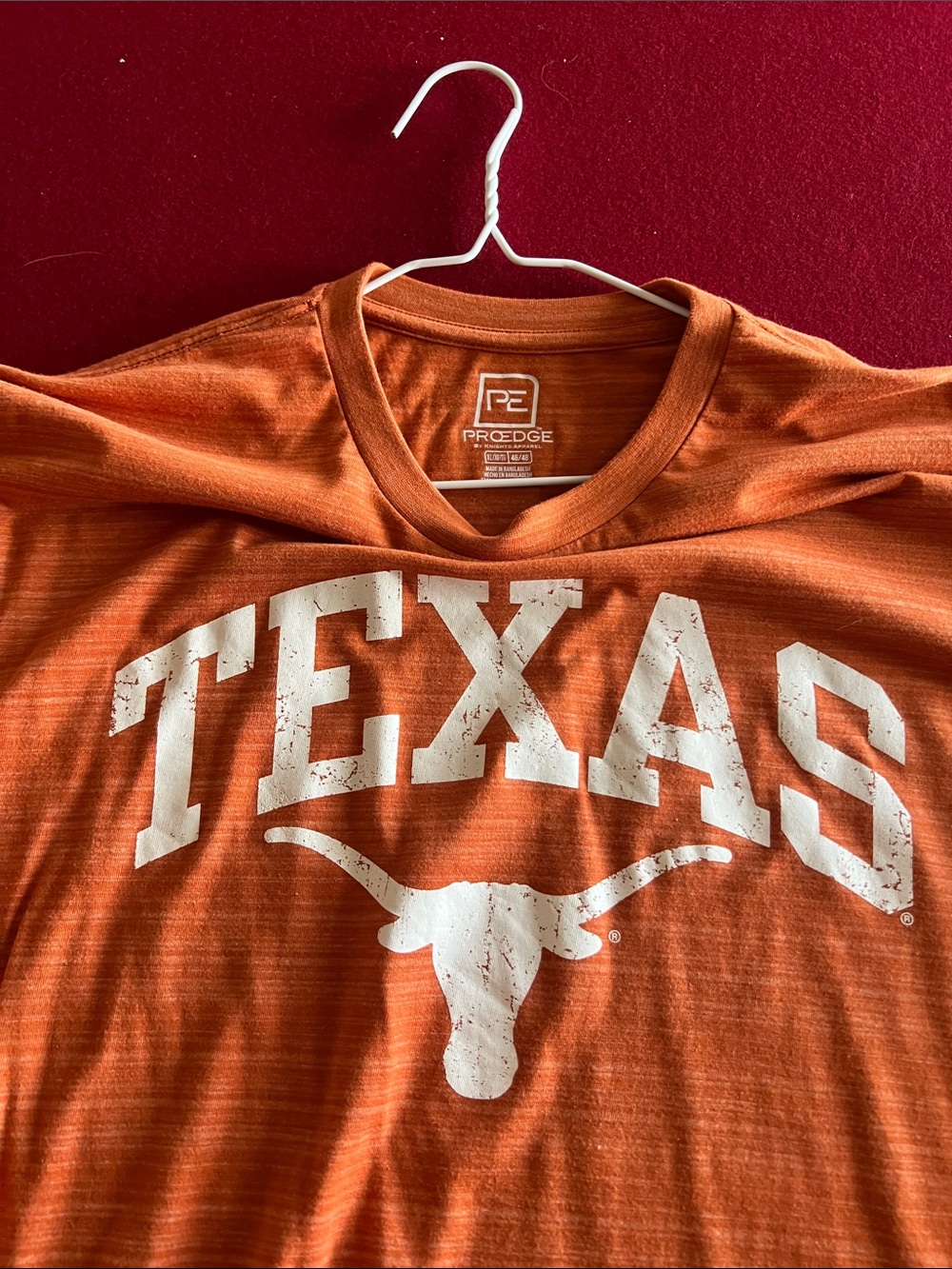 Pro Edge Men's Texas Longhorns Orange Short Sleeve Tee